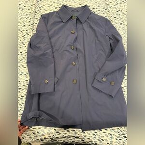 Lauren Ralph Lauren Women's Sz Small Trench Coat Navy Cotton Acetate Lining
